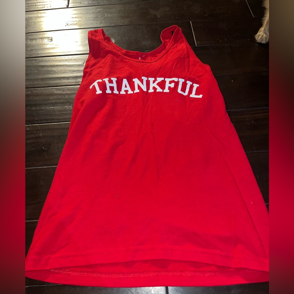 Red Thankful Tank Top